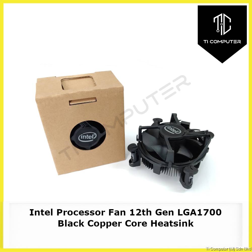 Intel Processor Fan 12th Gen LGA1700 Black Copper Core Heatsink Fan