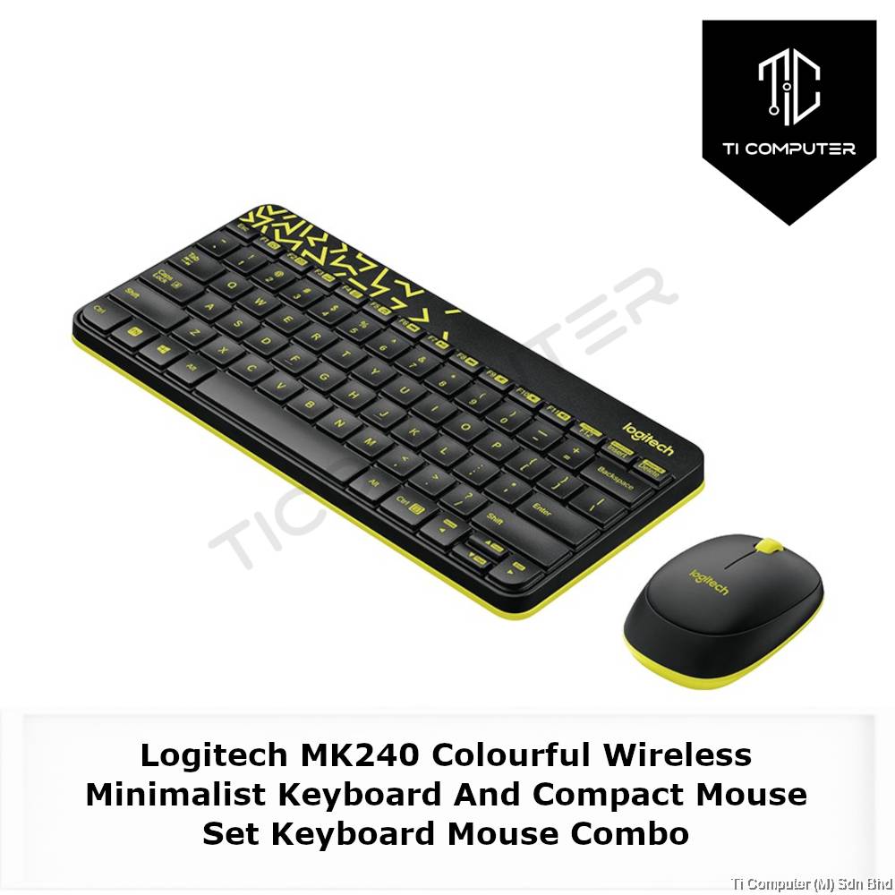 Logitech MK240 Colourful Wireless Minimalist Keyboard And Compact Mouse