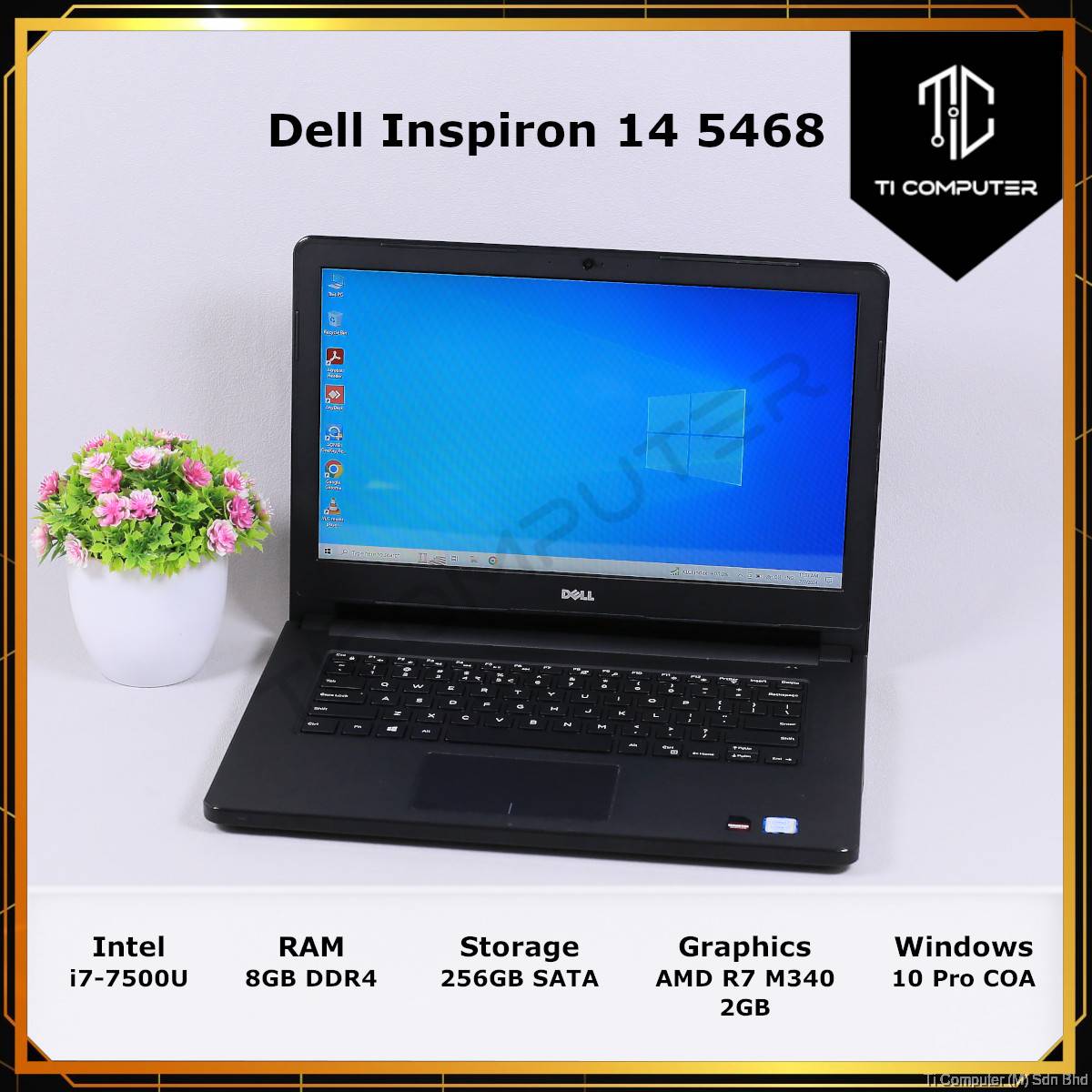 Dell Inspiron 14 5468 Intel Core i7-7500U 8GB DDR4 RAM 256GB SATA