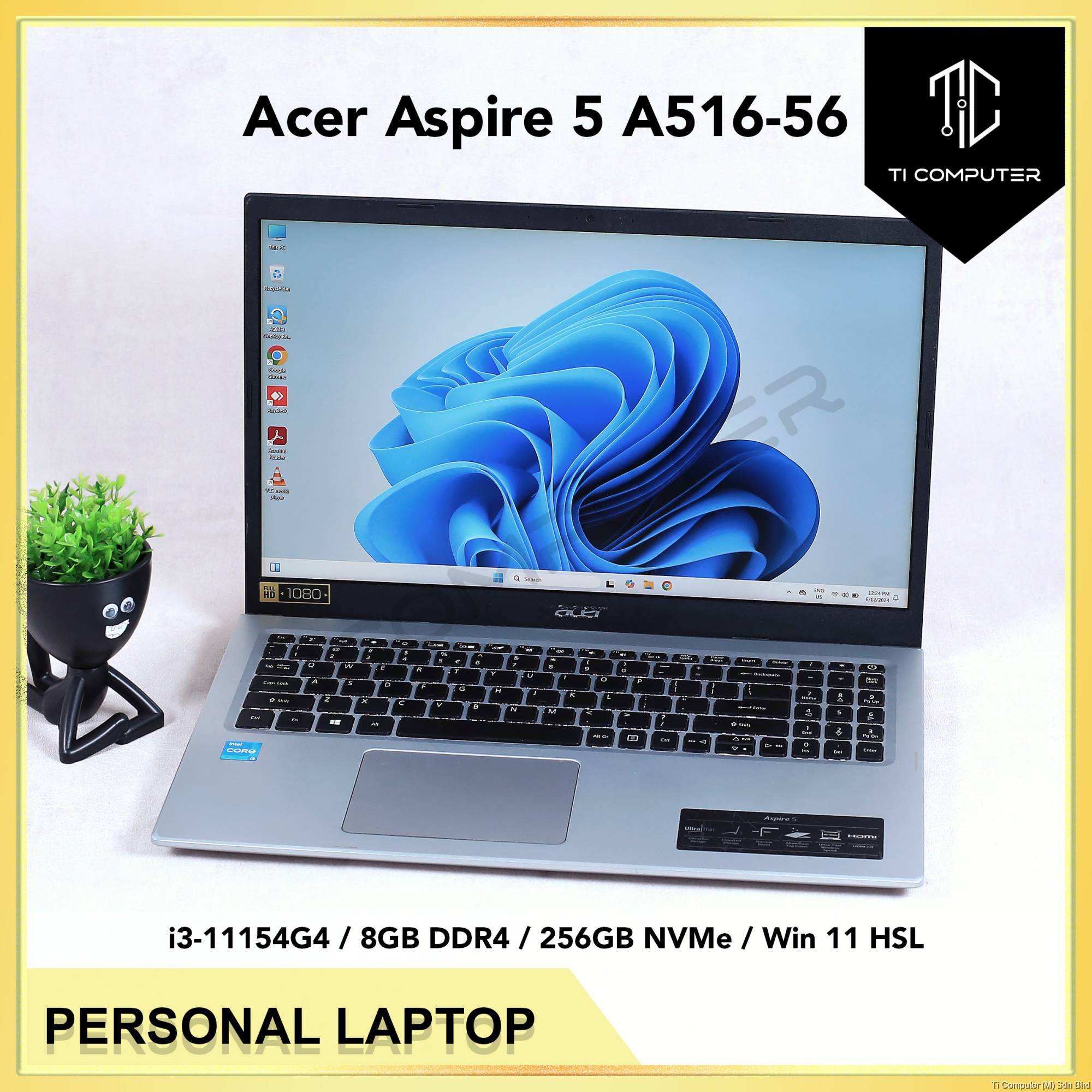 Acer Aspire A516-56 Intel Core i3-1115G4 8GB DDR4 RAM 256GB NVMe