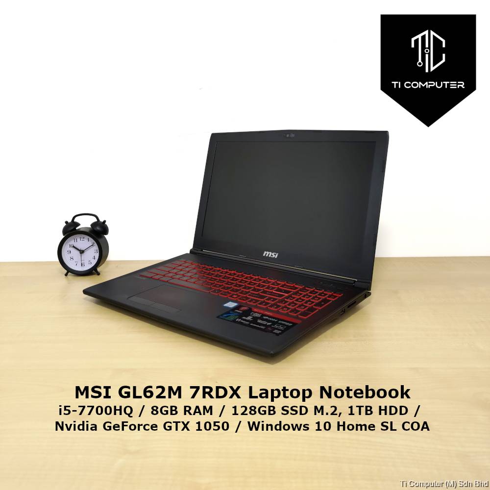 MSI GL62M 7RDX i5-7700HQ 8GB RAM 128GB SSD 1TB HDD Nvidia