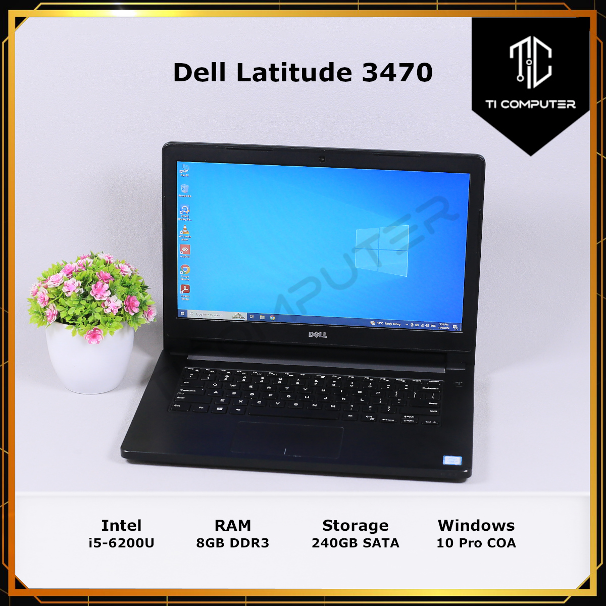 Dell Latitude 3470 Intel Core i3-6100U 8GB DDR3 RAM 240GB